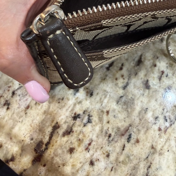 Coach Brown and Beige Signature Pouch - Picture 7 of 9
